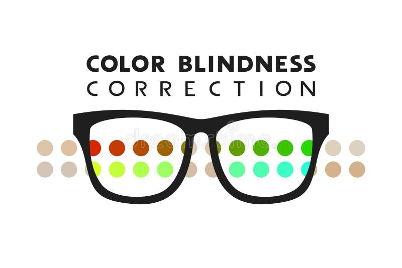 Color Blindness Correction Glasses Stock Vector Illustration of lens