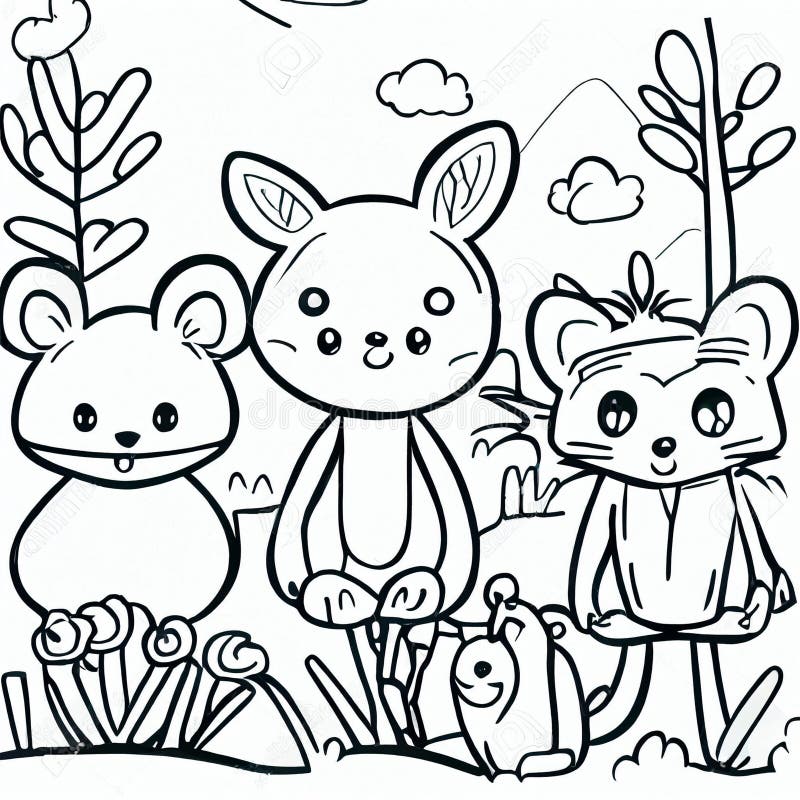 Coloring Doodle and Colorbook, Blank and Color Stock Illustration