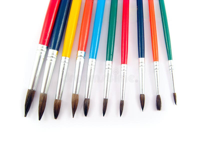 Color Brushes Painting Art Set Stock Image - Image of acrylic, studio ...