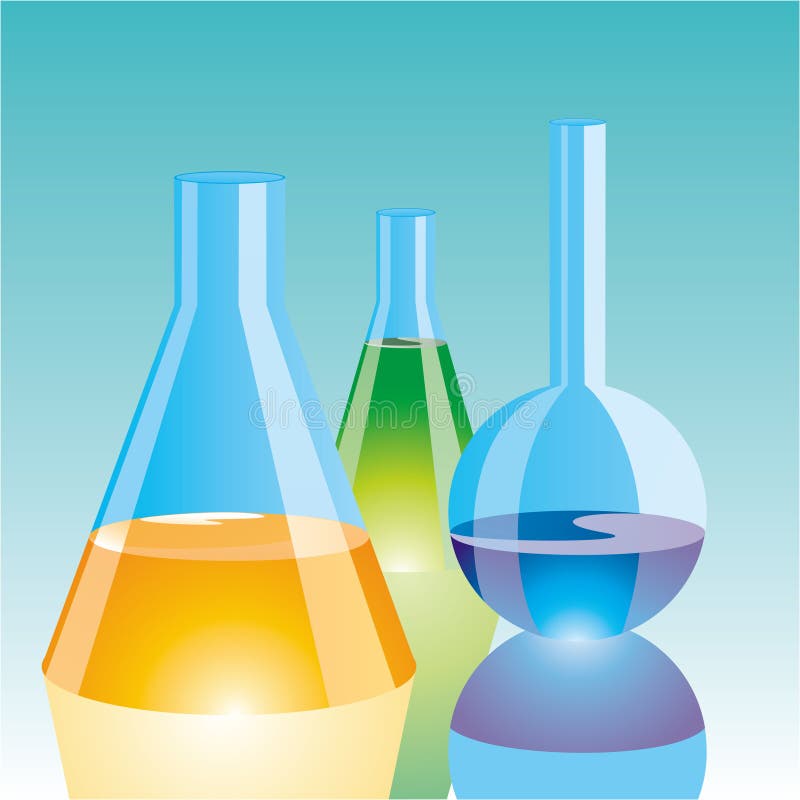 Flasks Lab Beakers with a Chemical Substance Inside Make Bubbles Icon