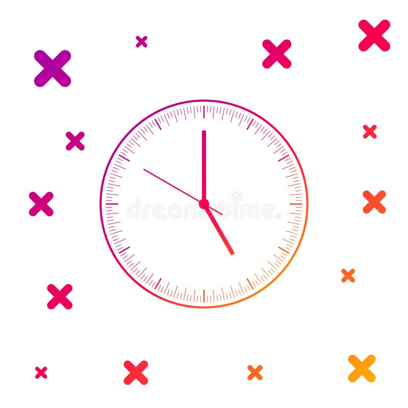 Color Clock icon isolated on white background. Time icon. Gradient random dynamic shapes. Vector Illustration
