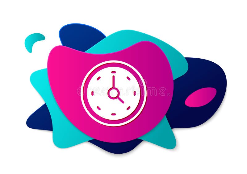 Color Clock icon isolated on white background. Time symbol. Abstract banner with liquid shapes. Vector vector illustration