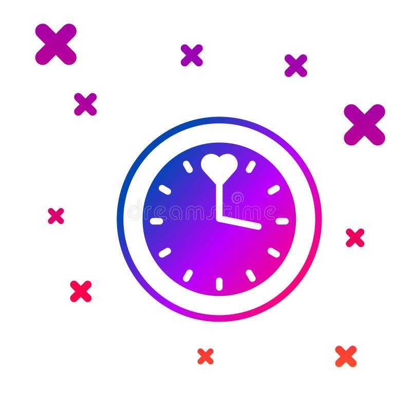 Color Clock icon isolated on white background. Time symbol. Gradient random dynamic shapes. Vector vector illustration