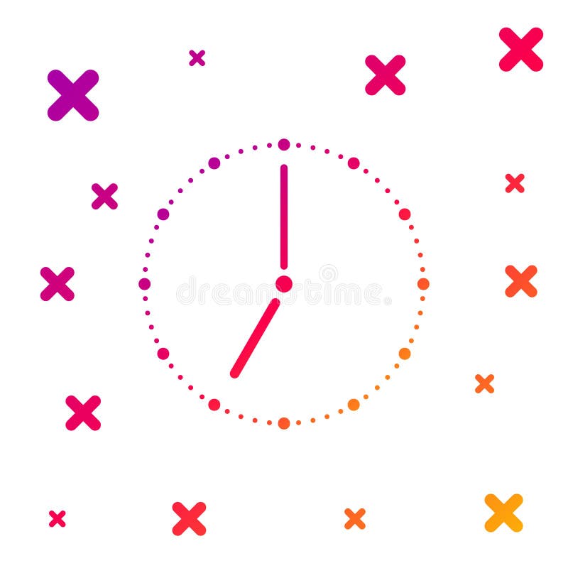 Color Clock icon isolated on white background. Time symbol. Gradient random dynamic shapes. Vector vector illustration