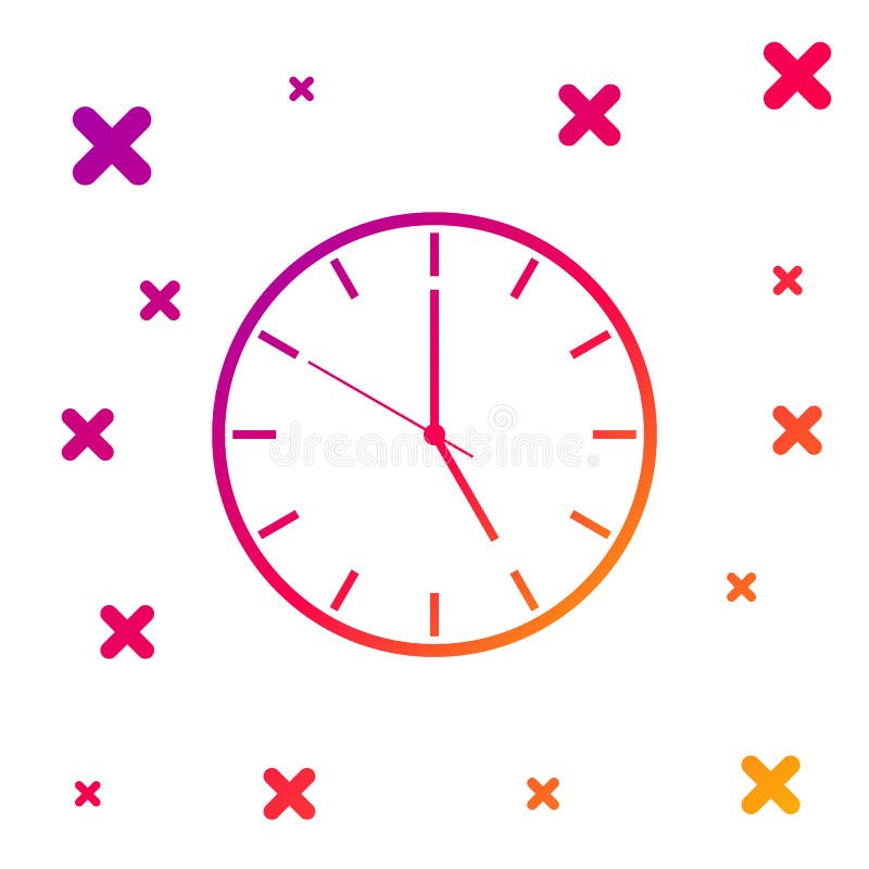 Color Clock icon isolated on white background. Time symbol. Gradient random dynamic shapes. Vector vector illustration