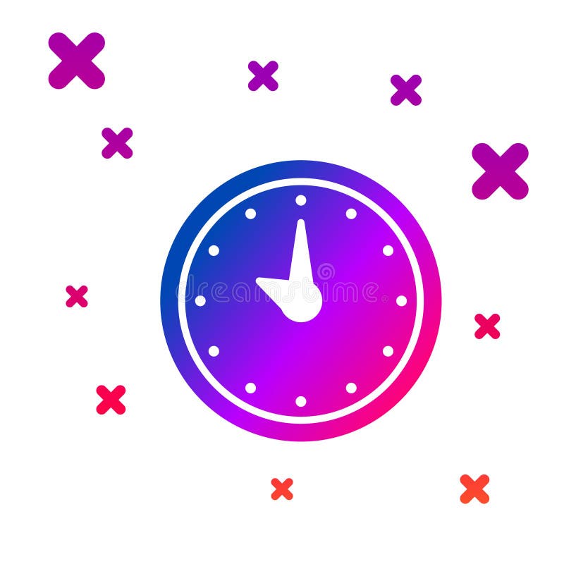 Color Clock icon isolated on white background. Time symbol. Gradient random dynamic shapes. Vector stock illustration