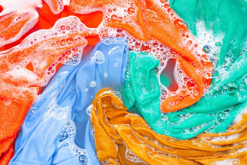 Color Clothes Soak before Washing Stock Photo Image of bubble, beauty