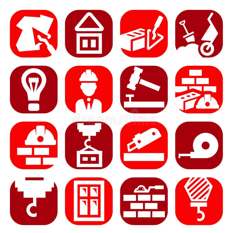 Color construction icons set