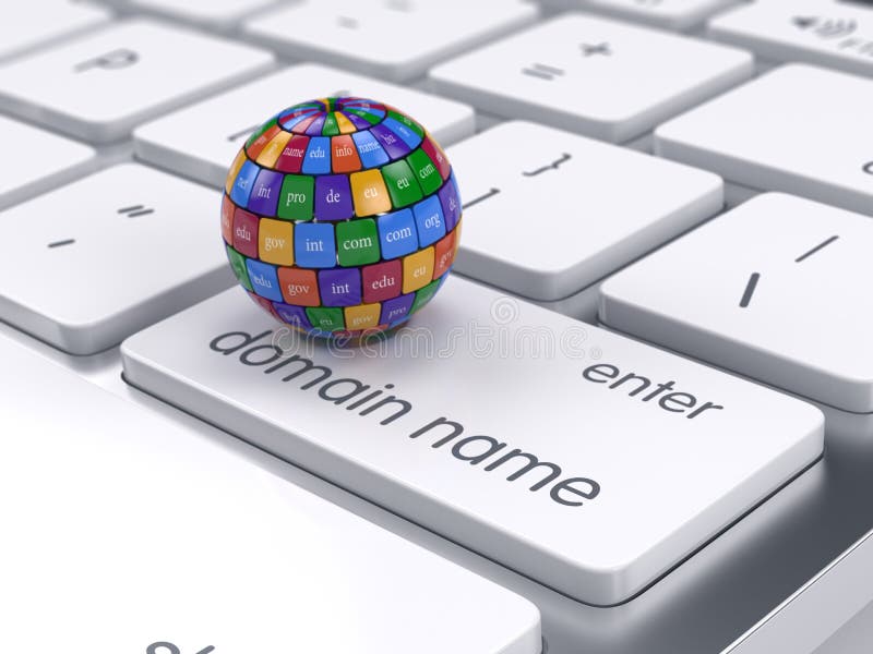 Color cubes in the sphere shape domain names vector illustration