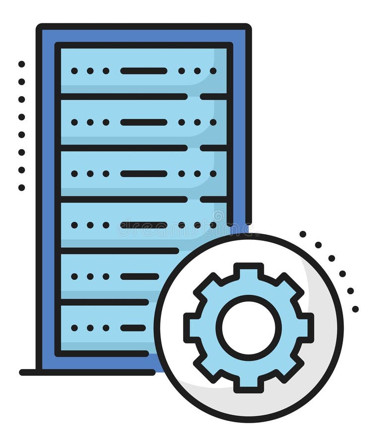 Color database, network server, cloud storage icon royalty free illustration