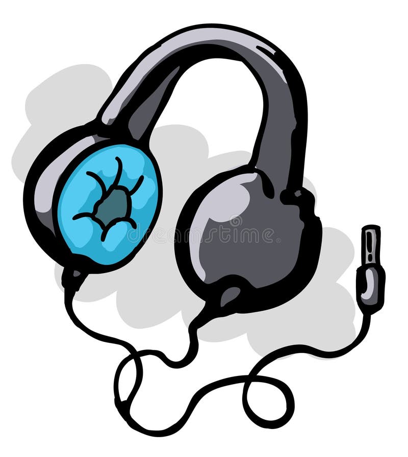 Color De Dibujo De Auriculares Ilustración del Vector - Ilustración de  equipo, vector: 205236391