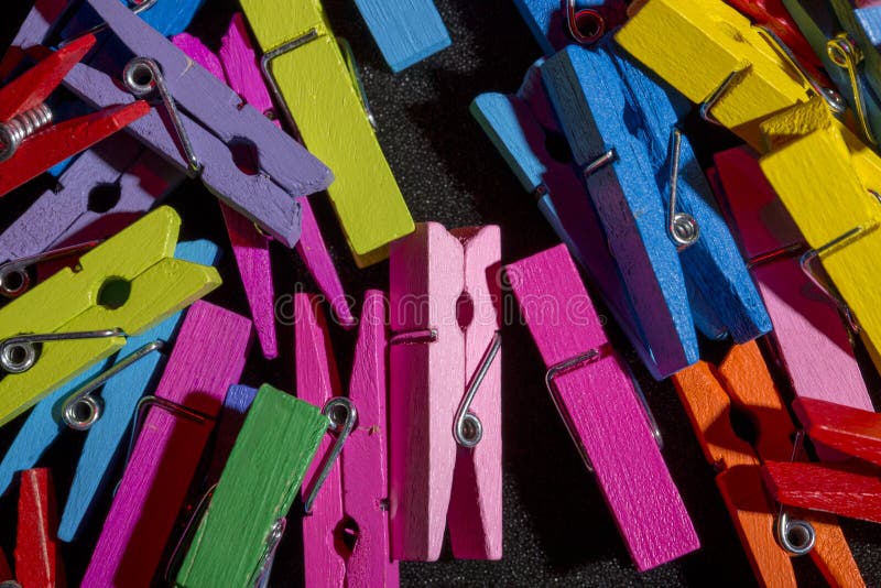 Color Decorative Clothespins Stock Photo Image of yellow, wooden