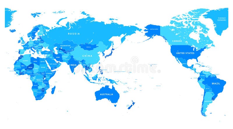 Color Del Mapa Del Mundo Del Centro De Asia Ilustración del Vector ...