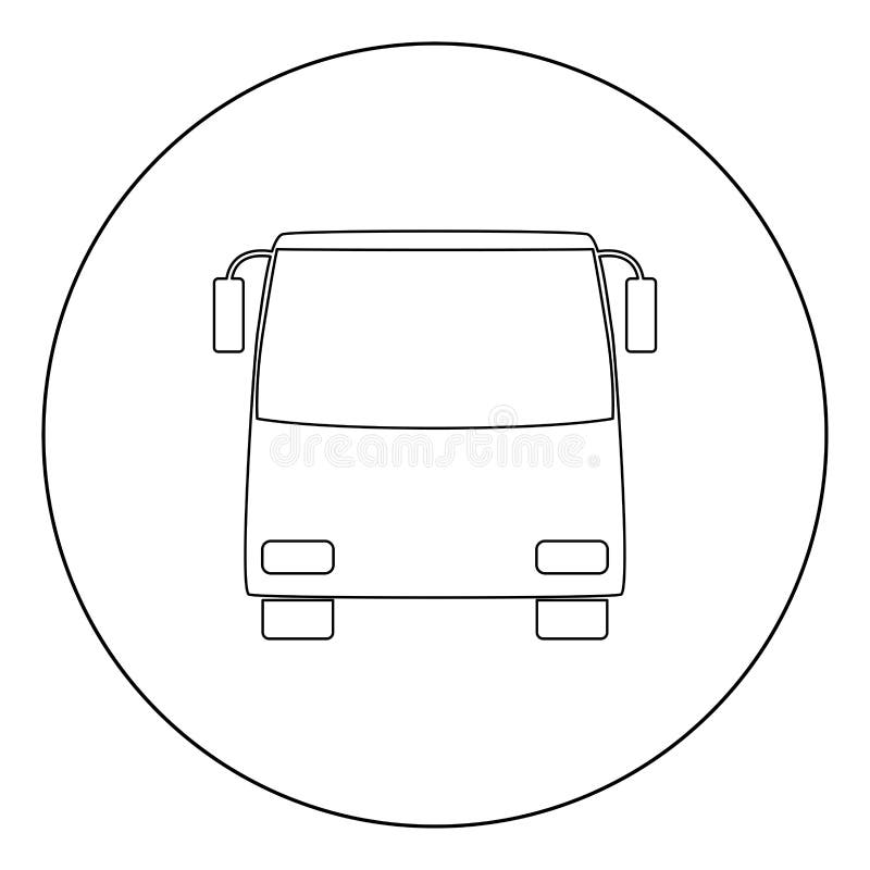 Color del negro del icono del autobús en círculo libre illustration Color del negro del icono del autobús en círculo libre illustration