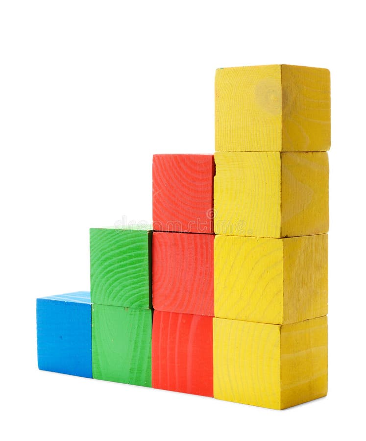 Color diagram chart of wooden blocks