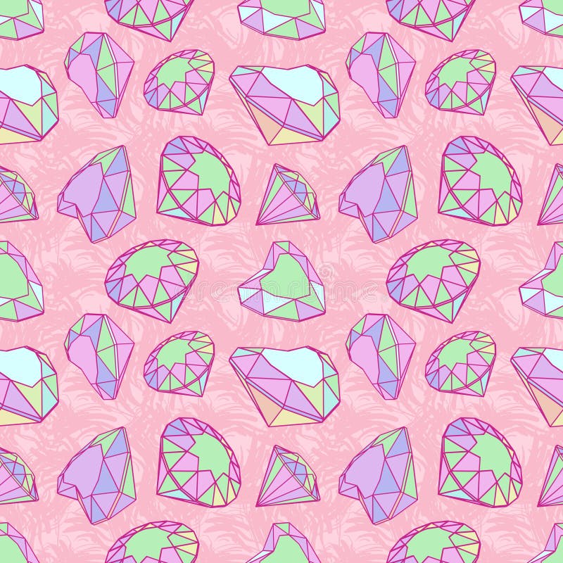 Shiny Diamonds Horizontal Border Seamless Pattern Background Stock ...