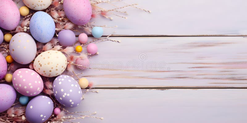 Happy easter background - Sweet pastel color design banner royalty free stock photo