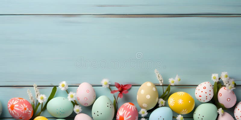 Happy easter background - Sweet pastel color design banner stock photo