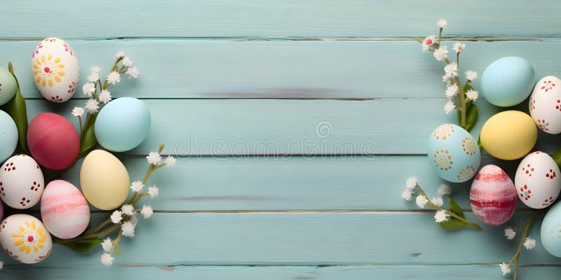 Happy easter background - Sweet pastel color design banner vector illustration