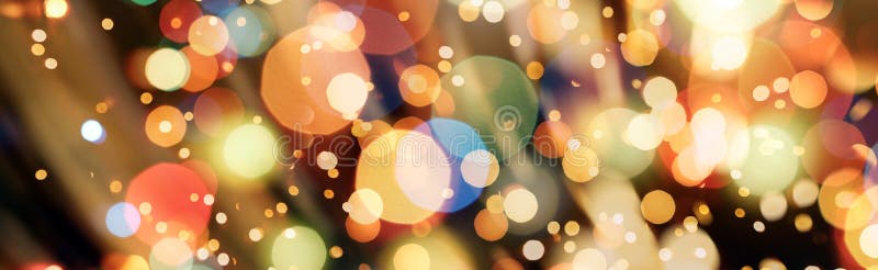 Festive Background with Natural Bokeh and Bright Golden Lights. Vintage ...