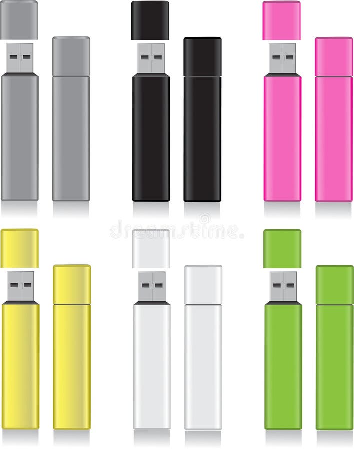 Color flash drive stock vector. Illustration of information 13419688