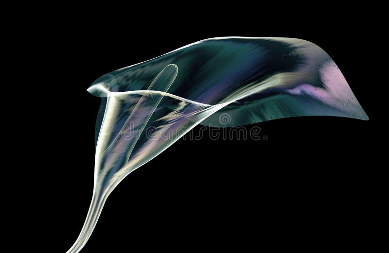 Color glass flower isolated on black , the lilly vector illustration