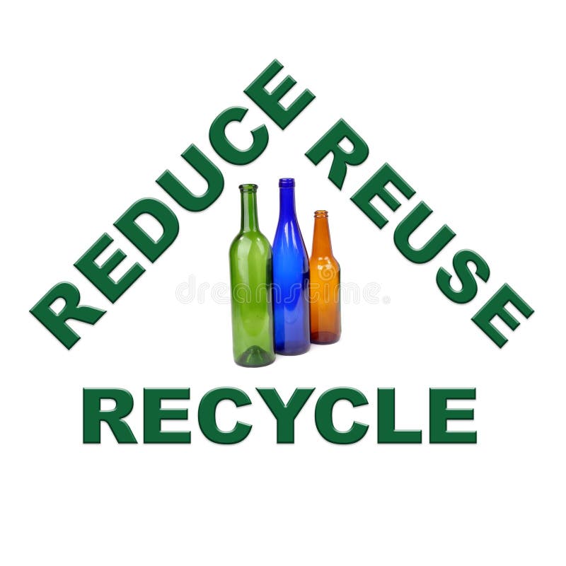 Color glass recycling stock illustration