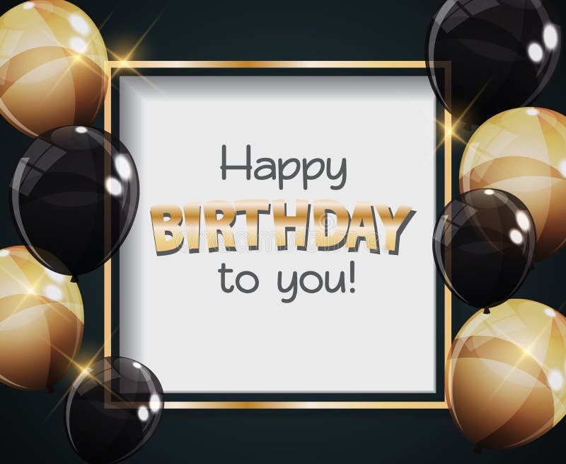 Color Glossy Happy Birthday Balloons Banner Background Vector Illustration stock illustration Color Glossy Happy Birthday Balloons Banner Background Vector Illustration stock illustration