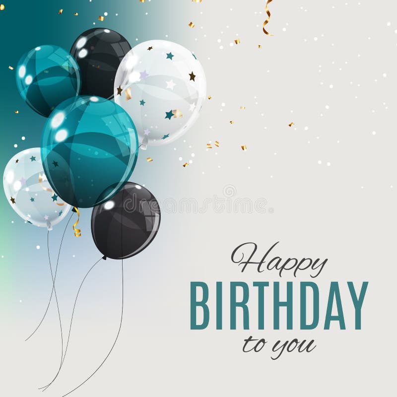 Color Glossy Happy Birthday Balloons Banner Background Vector Illustration  Stock Illustration - Illustration of helium, decoration: 171445546