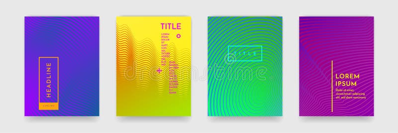 Color gradient abstract geometric pattern texture for book cover template vector set vector illustration