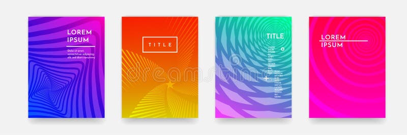 Color gradient abstract geometric pattern texture for book cover template vector set royalty free illustration