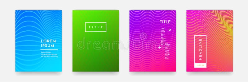 Color gradient abstract geometric pattern texture for book cover template vector set