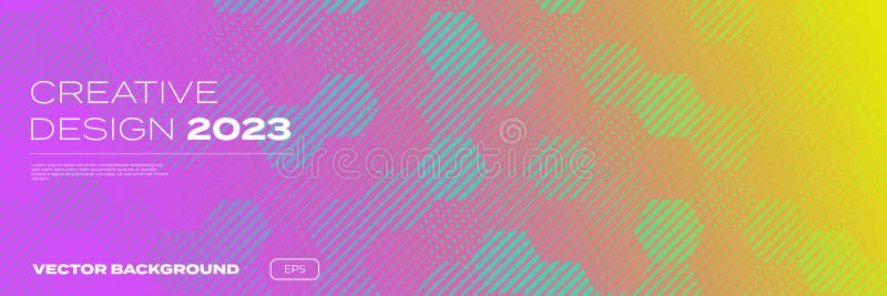 Color gradient background, geometric halftone pattern, vector abstract trendy graphic design. Honeycomb mosaic line pattern