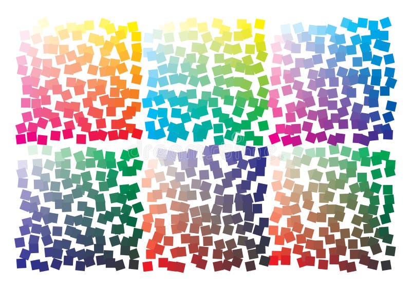 Vector color palette on A4 format. Details chaotically scattered royalty free illustration