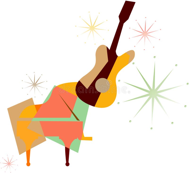 Color guitar vector illustration