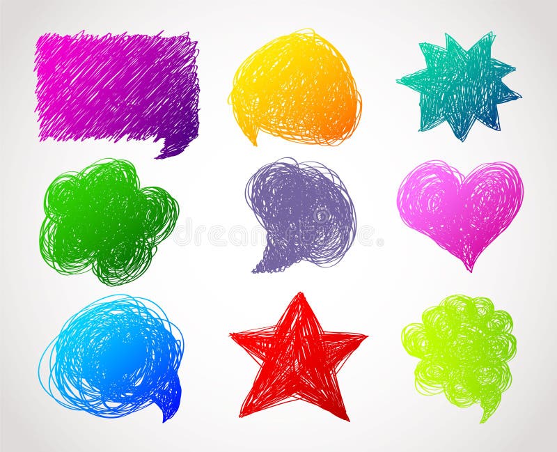 Color hand drawn speech bubbles royalty free illustration Color hand drawn speech bubbles royalty free illustration