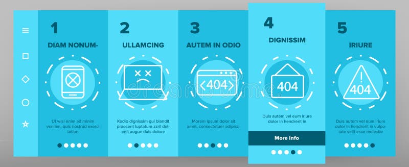 Color 404 HTTP Error Message Vector Onboarding vector illustration