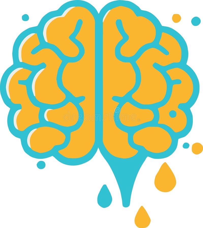 color human brain logo stock illustration