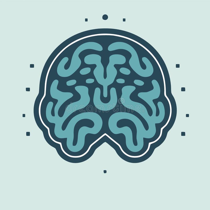 color human brain logo vector illustration