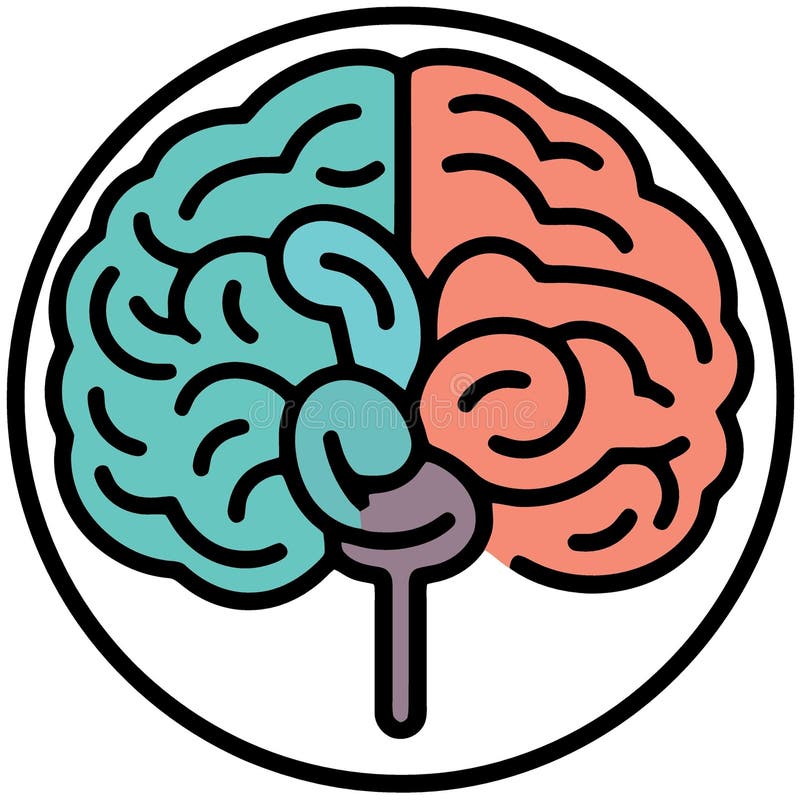 color human brain logo royalty free illustration