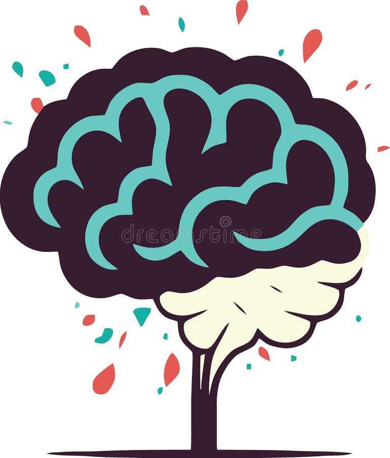 color human brain logo royalty free illustration