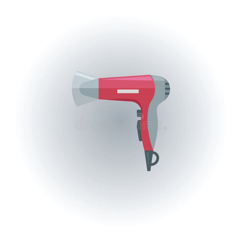 Electric hair drier, vector or color illustration stock illustration