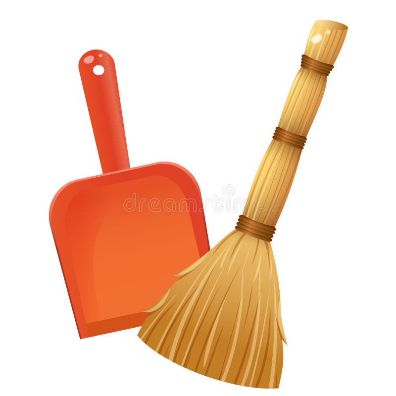 clipart broom and dustpan
