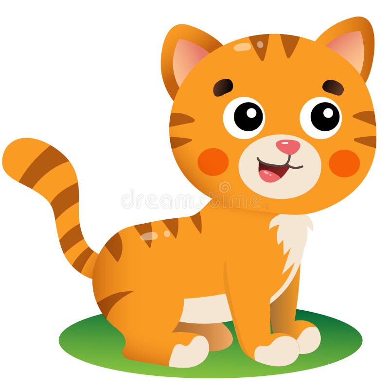 Color Image of Cartoon Red Cat on White Background. Pets Stock Vector Illustration of children, fluffy: 165304850