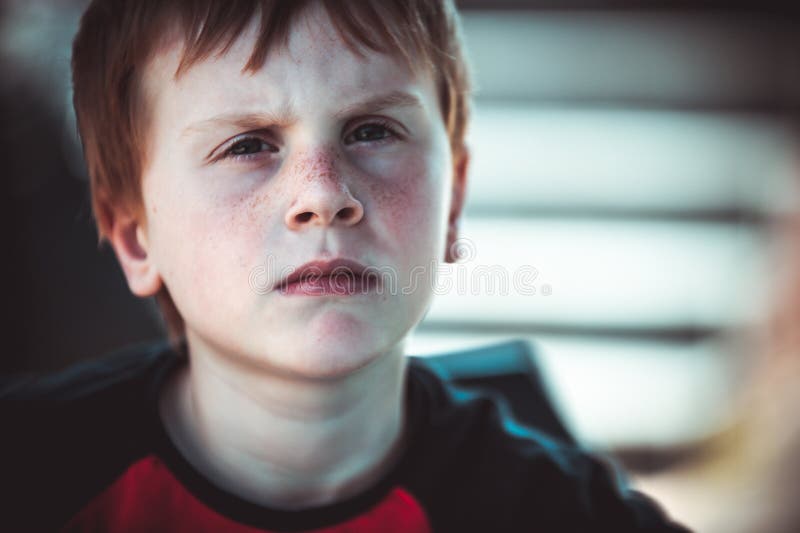 Color Image of a Little Boy Looking Away Stock Photo - Image of looking ...