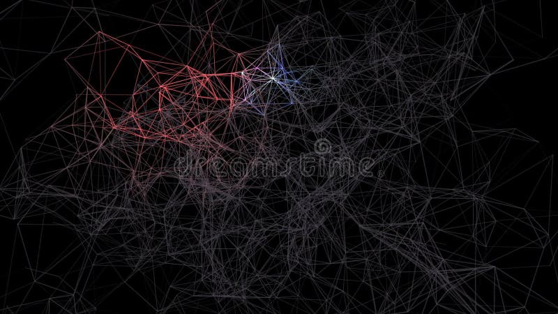 Color imaging of brain activity. Abstract plexus background for different events and projects. Seamless loop. stock illustration
