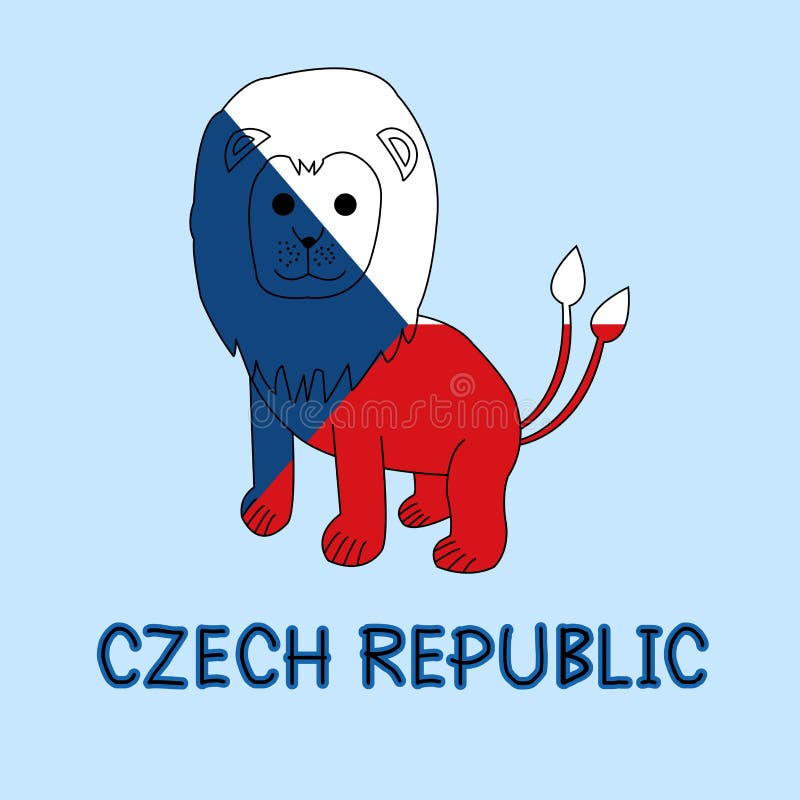 Color Imitation of Czech Republic Flag with Double Tailed Lion, National  Animal Stock Illustration - Illustration of country, color: 103255071