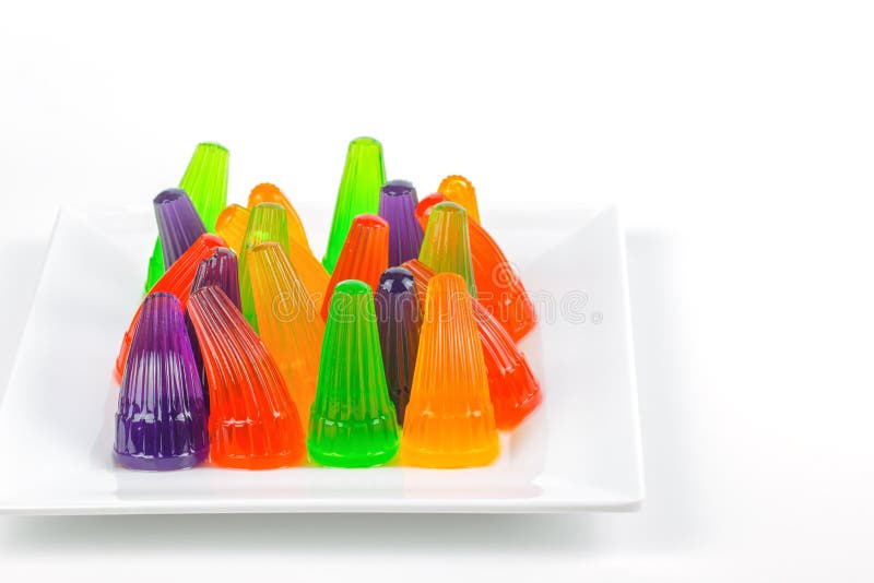 Color Jelly Pudding on White Background Stock Photo Image of bright