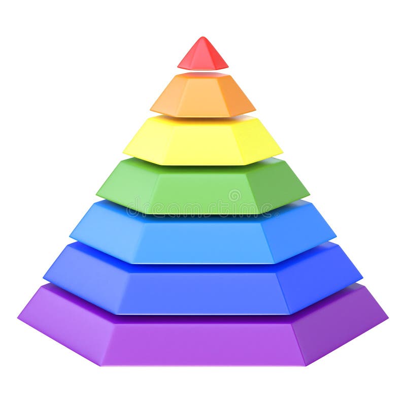 Color Layered Pyramid Isolated on a White Background Stock Illustration ...