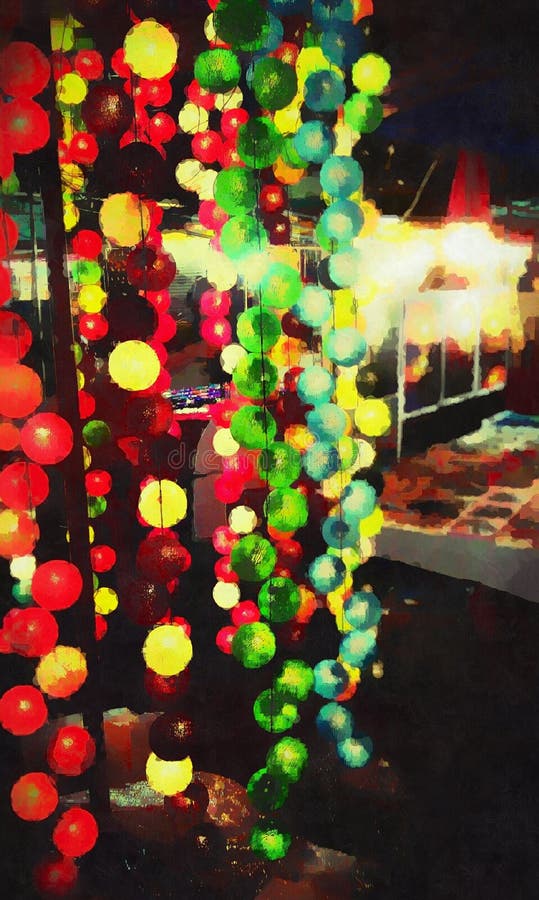 Color light balls stock photo. Image of light, night 43678650